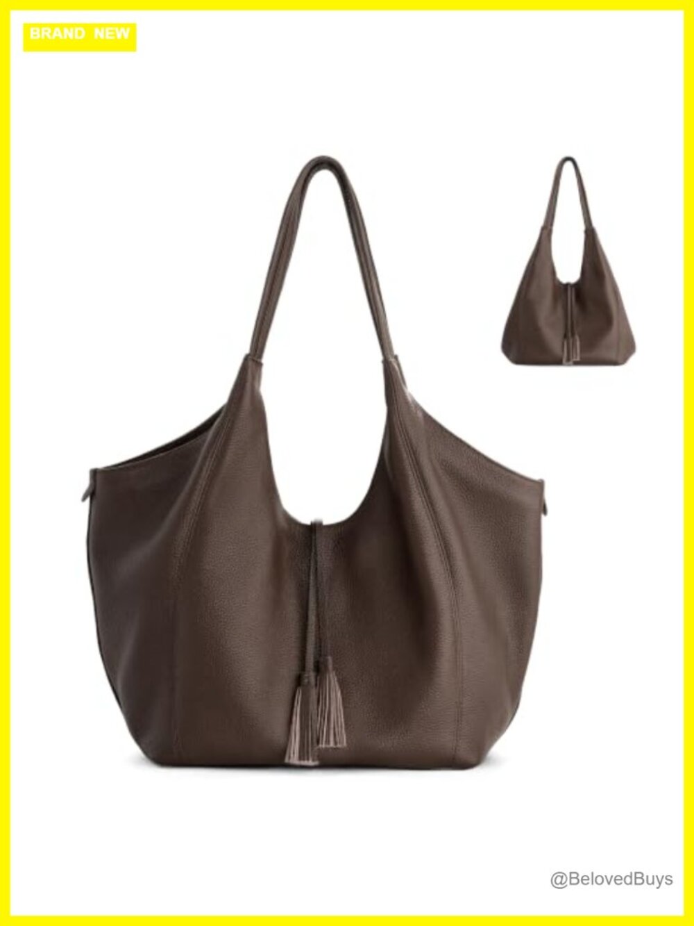 Soft Genuine Leather Slouchy Tote Hobo Shoulder Bag for Women Travel